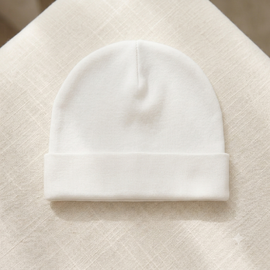 Pure Comfort Soft Cotton Newborn Caps – Set of 2
