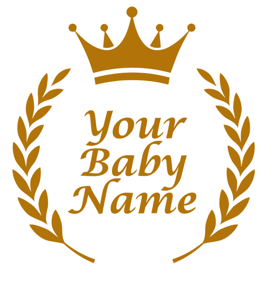 Borny Babes Personalized Baby Boy Cotton Romper – Custom Name & Crown Embroidery with Gold Bow Accent | Newborn Infant Sleepsuit (0–3 Months)