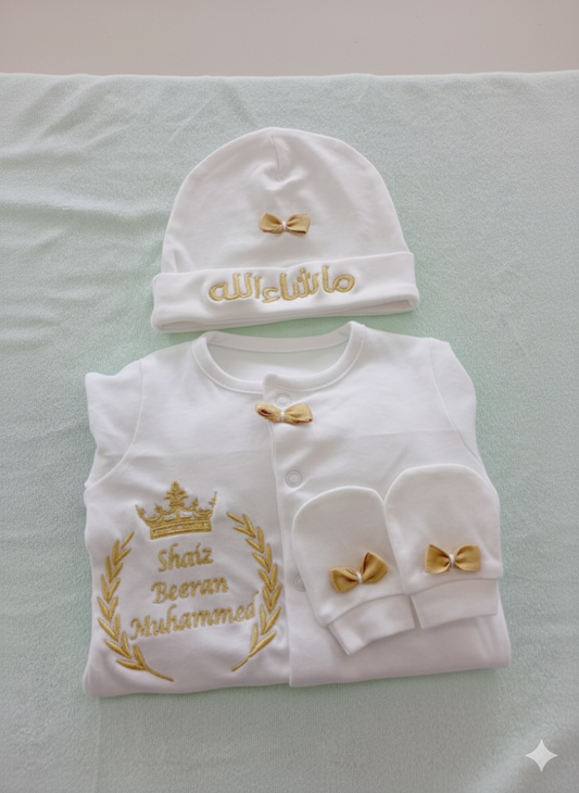 Customized Embroidery Baby Romper Set