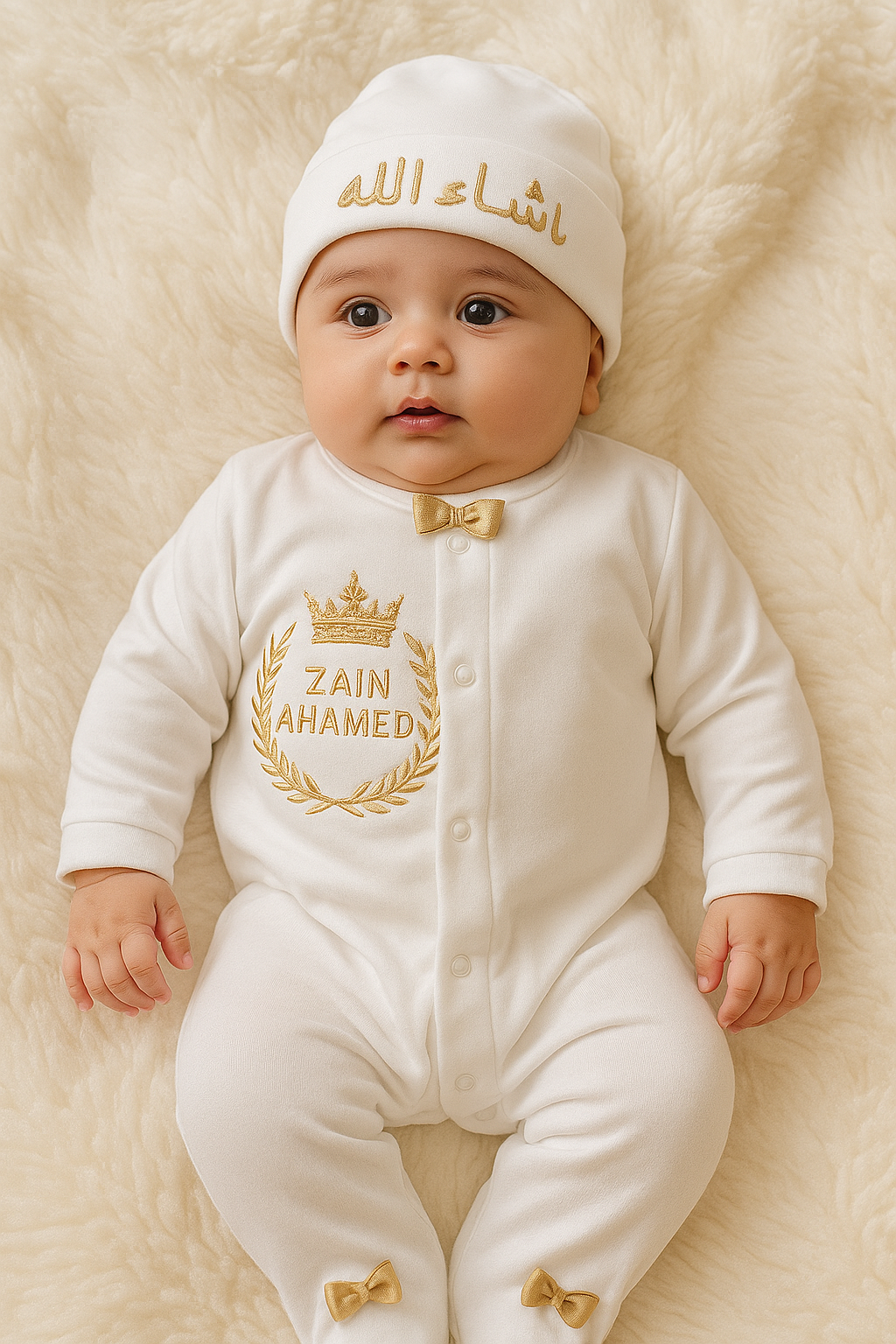 Customized Embroidery Baby Romper Set