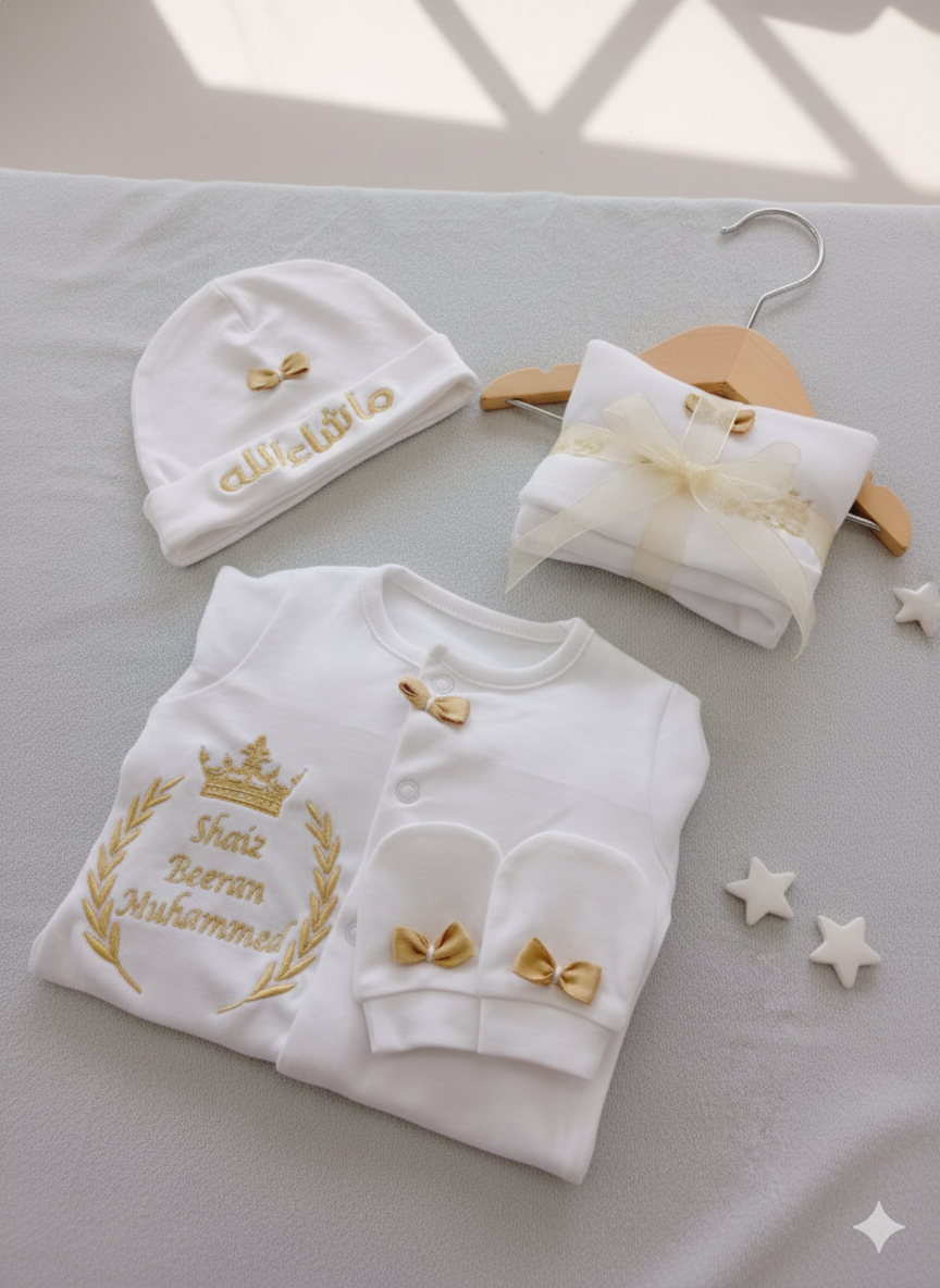 Customized Embroidery Baby Romper Set