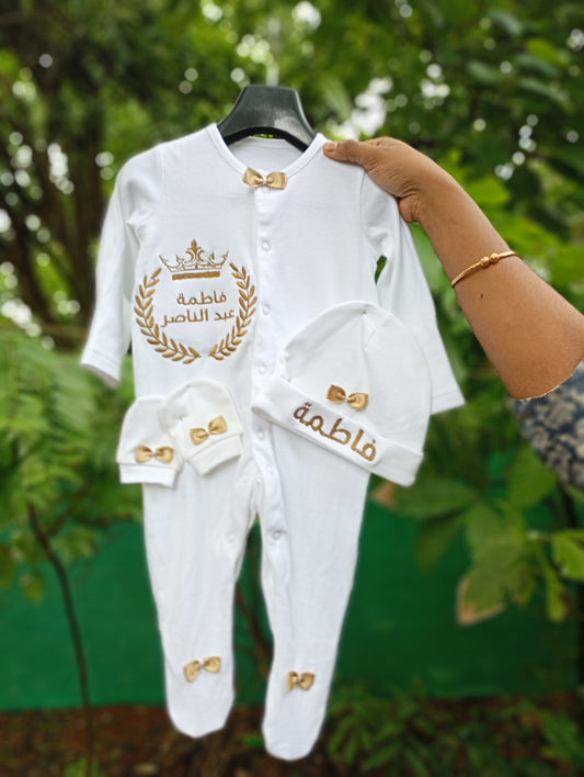 Customized Embroidery Baby Romper Set