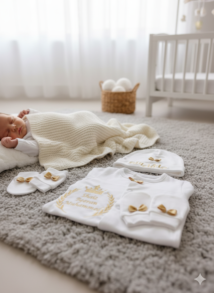 Customized Embroidery Baby Romper Set