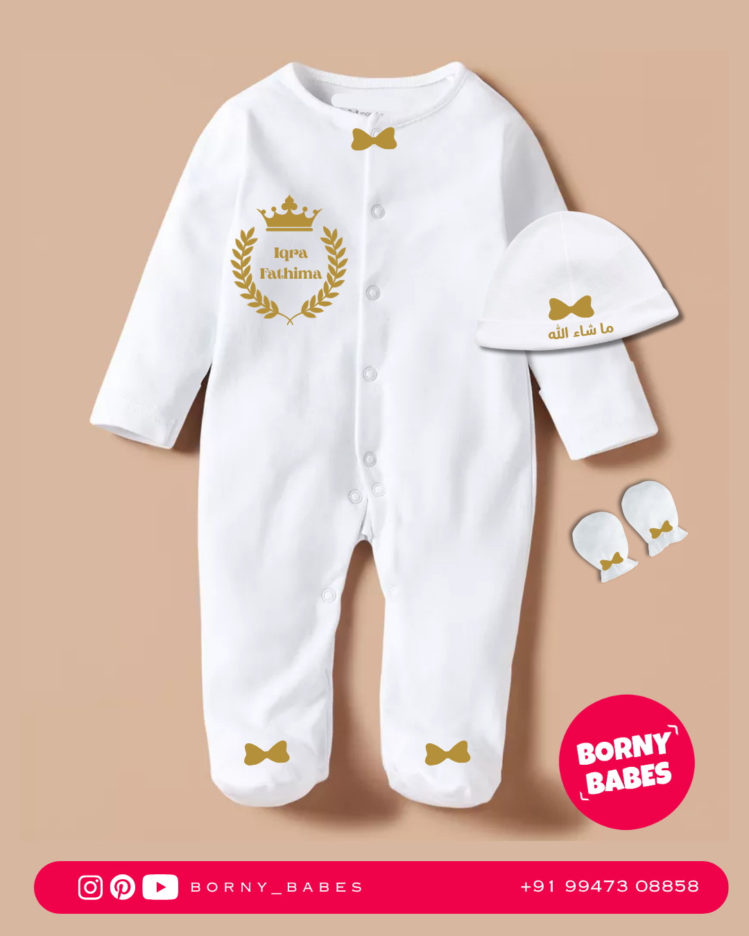 Customized Embroidery Baby Romper Set
